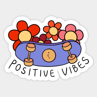 Positive skateboard smiley face Sticker